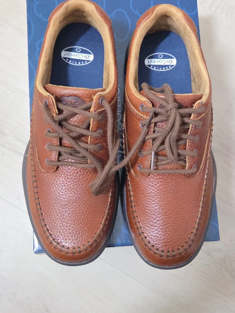 Dr. Comfort Men's Stallion Brown Leather Dress Shoe 9.5W Wide